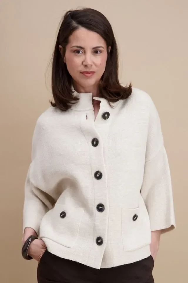 Signe Nature Dames Gilet: Ecru, met knopen ( Signe.1392 )