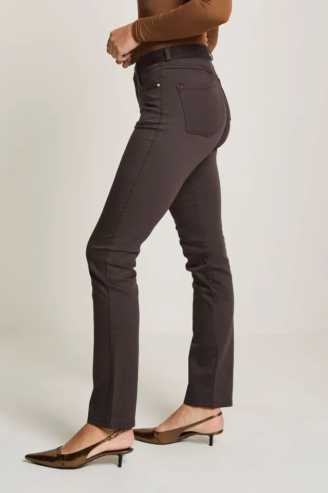 Para Mi Broek: Angie Elastic, heaven Uni, Deep Brown, L32 ( PARA.426 )