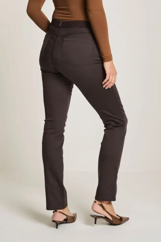 Para Mi Broek: Angie Elastic, heaven Uni, Deep Brown, L32 ( PARA.426 )