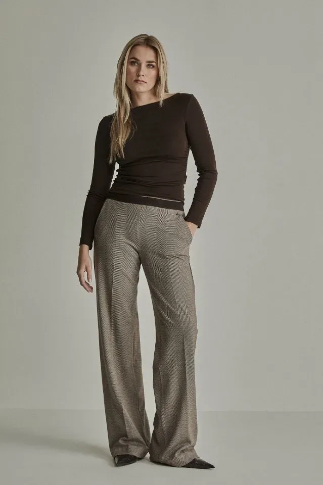 Para Mi Broek: Mira Elastic, Twill Jersey, Zig Zag Brown ( PARA.431 )
