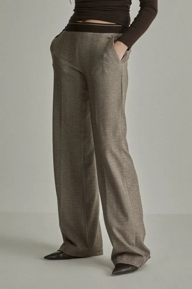 Para Mi Broek: Mira Elastic, Twill Jersey, Zig Zag Brown ( PARA.431 )