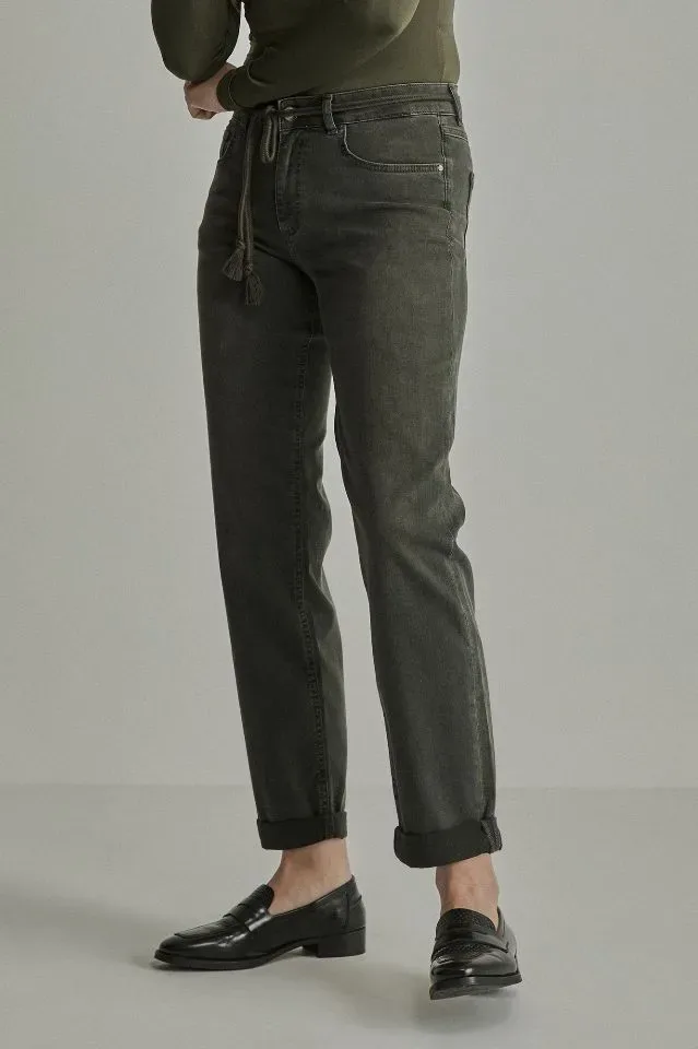 Para Mi Dames Jeans broek: Bobby, Green Smoke, Vintage denim, L30 ( PARA.432 )