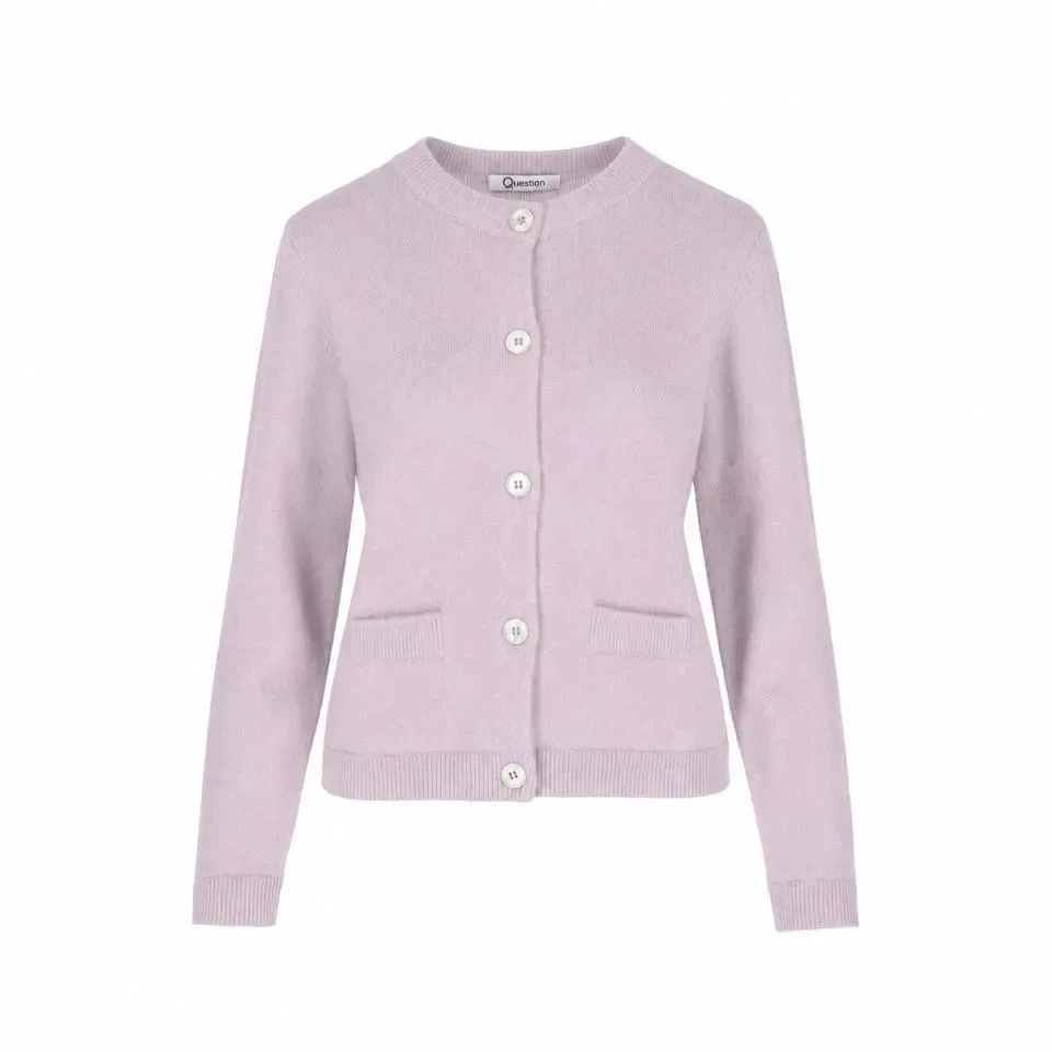 Punto One Fashion Gilet met knopen: Lila, Top Kwaliteit ( one.105)