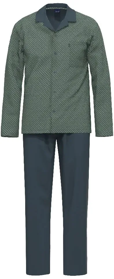 Ammann Doorknoop pyjama heren: Groen / blauw ( AMM.694 )