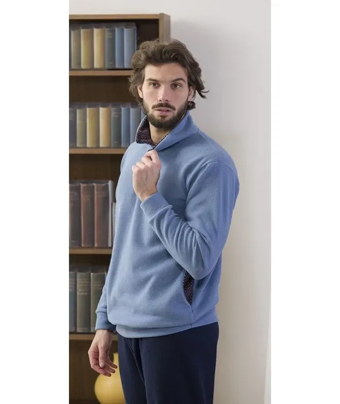 Gary heren pyjama: Blauw, Super warm, Punto Milano ( TEX.772 )