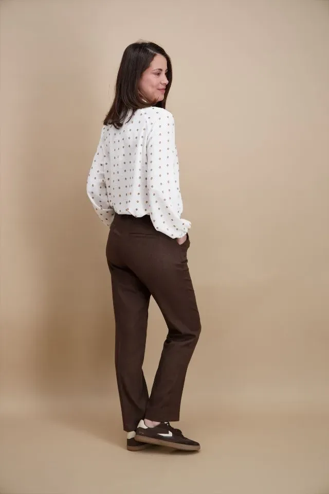 Signe Nature Bloes: Ecru met beige bolletjes ( Signe.1426 )