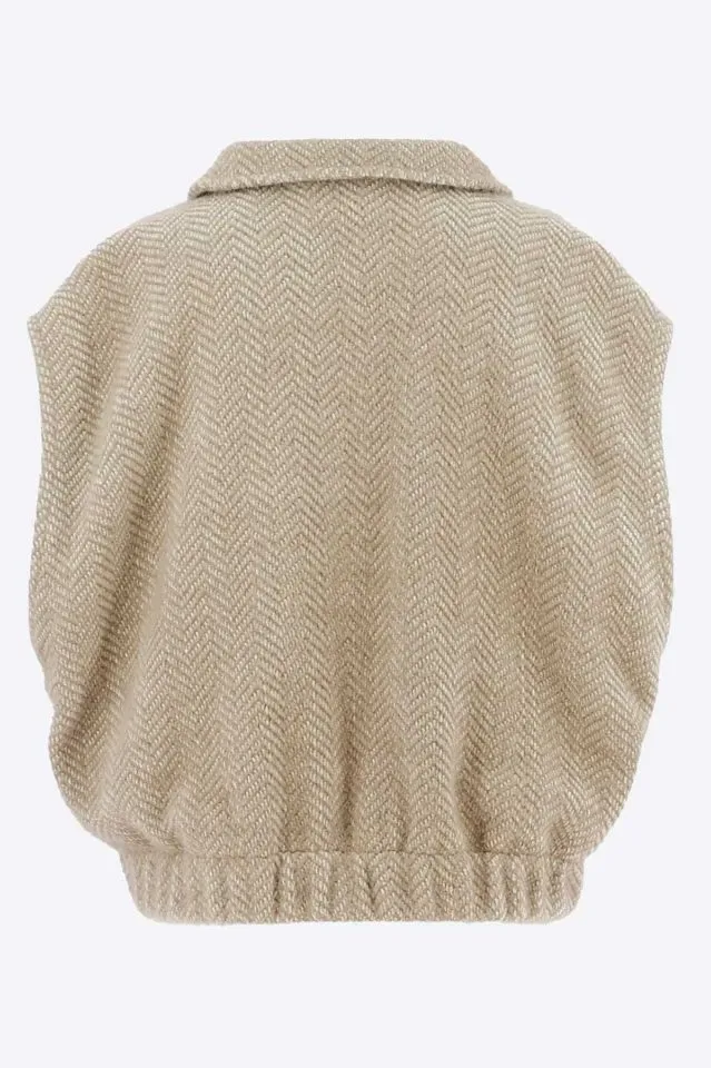 Signe Nature bodywarmer: Beige, warme fitting ( Signe.1424 )