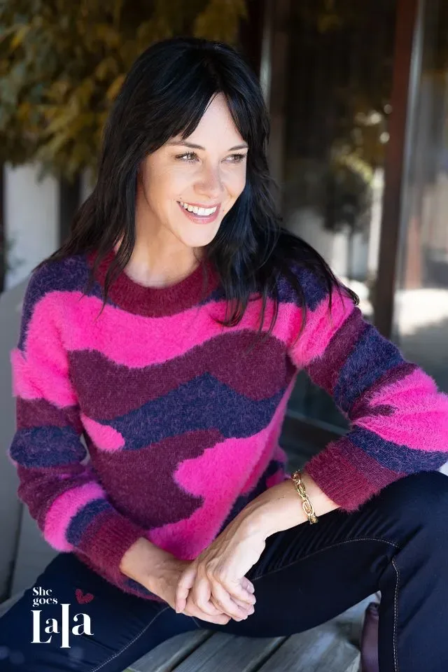 She goes Lala Dames trui: Meghan, Aubergine ( SHE.50 )