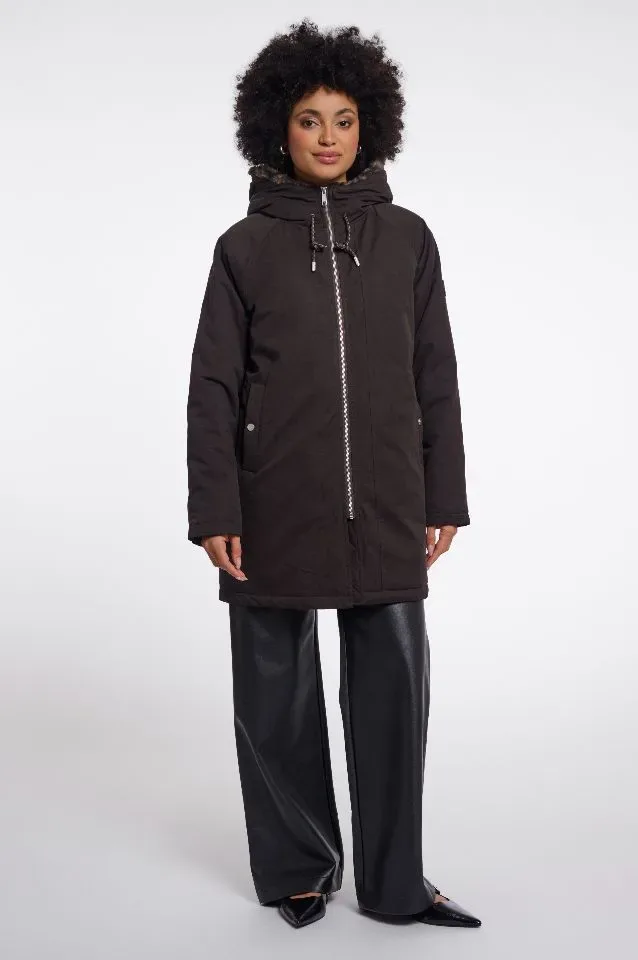 Rino & Pelle Vest: Lindy, Bruin met leopard bont ( RINO.110 )