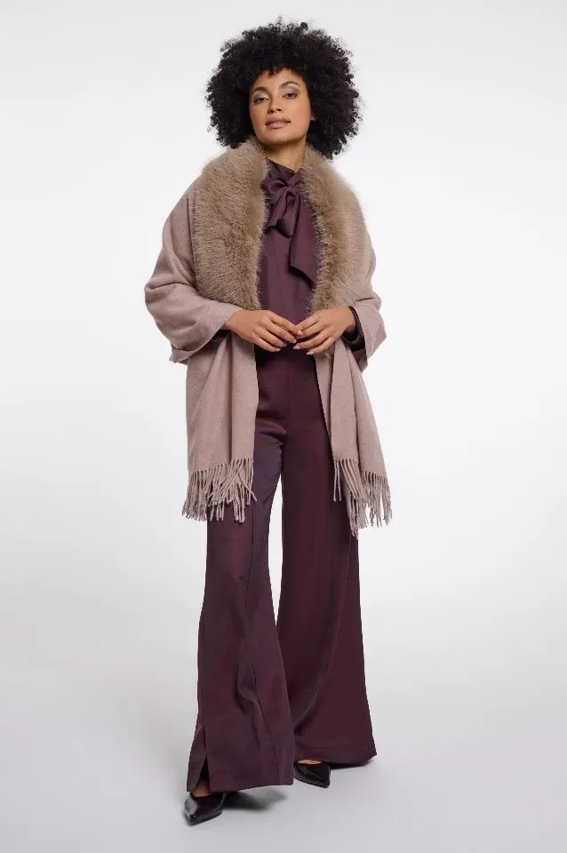 Rino & Pelle Cape met bont: Wendy, mocha latte ( RINO.98 )