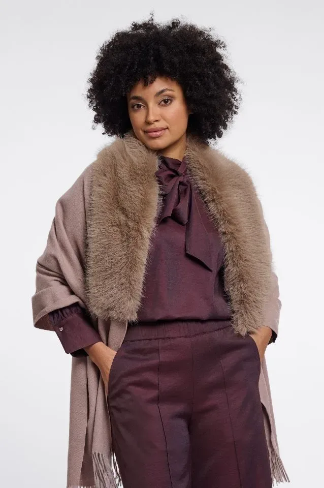 Rino & Pelle Cape met bont: Wendy, mocha latte ( RINO.98 )