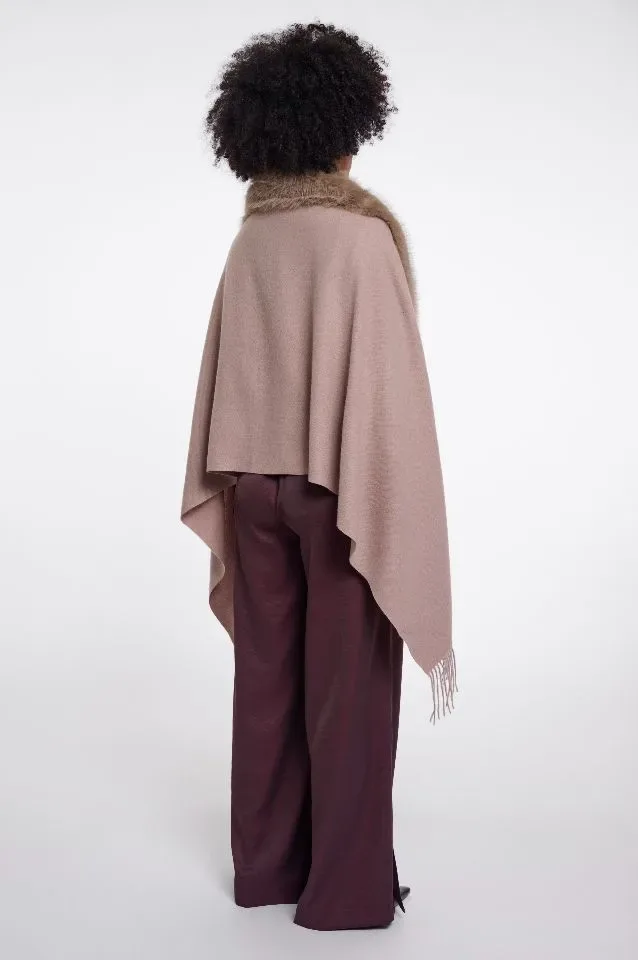 Rino & Pelle Cape met bont: Wendy, mocha latte ( RINO.98 )