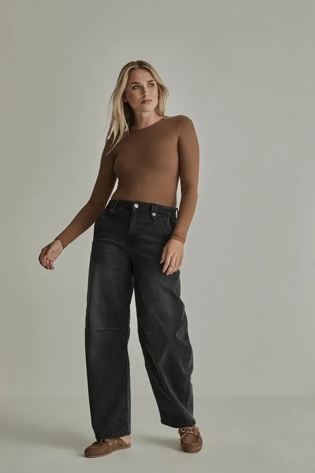 Para Mi Jeans Broek: Becca, Nightfall Black, ( Long Barrel ) ( PARA.434 )