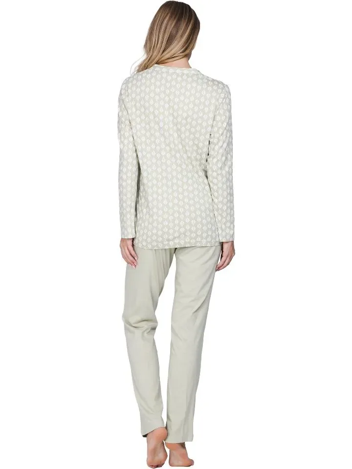 Pastunette dames Pyjama: Groen, Lange mouwen, tot 54 ( PAS.184 )
