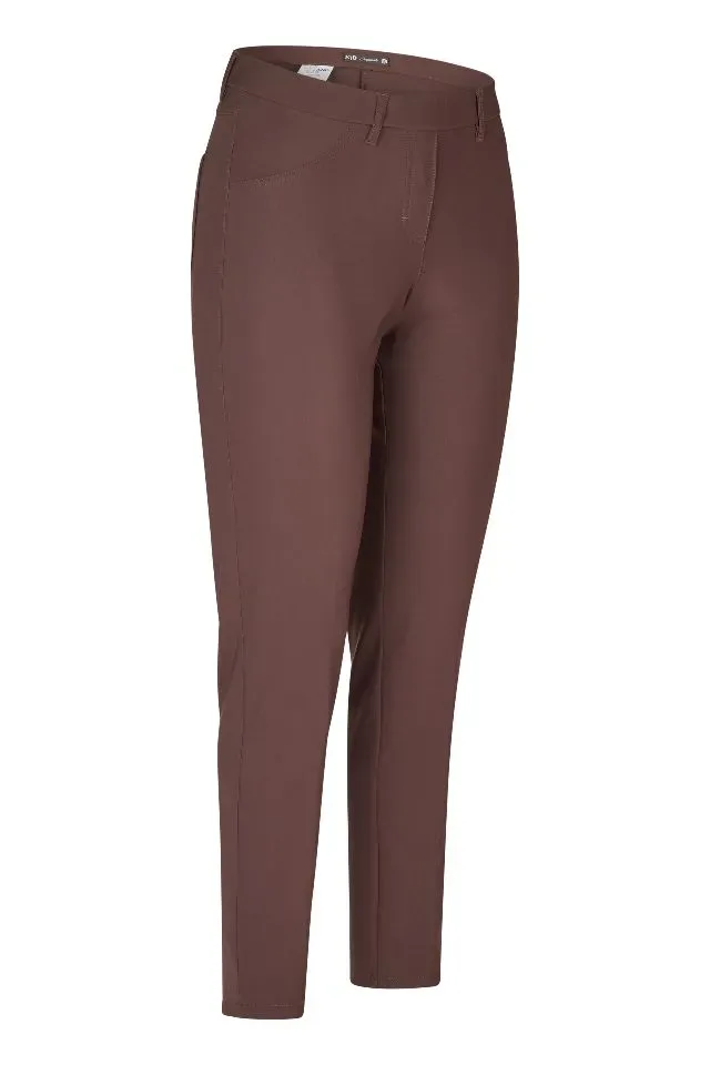 KJ brand Dames Broek: Donker Bruin, Jenny ( zalige broek ) aansluitend model ( BRA.357 )