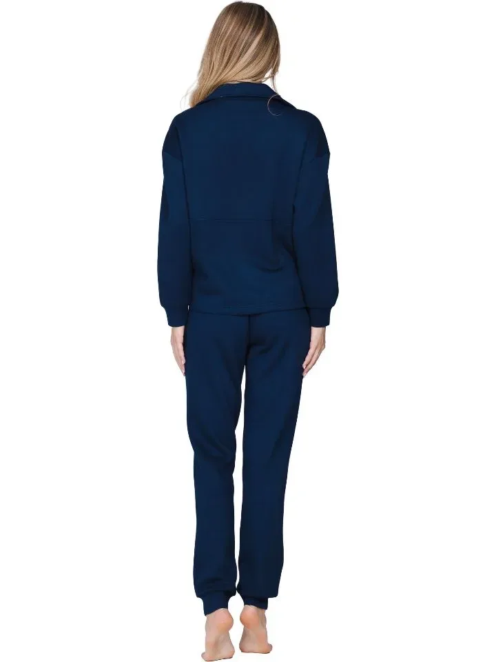 Pastunette dames Home wear: blauw, met rits, ook goed tijdens revalidatie ( PAS.190 )