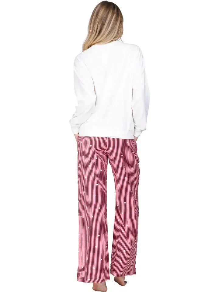 Pastunette Dames Pyjama: Rood, French Terry ( PAS.194 )