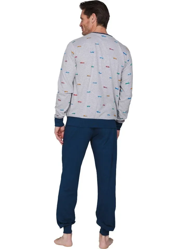 Pastunette Heren Pyjama: Blauw, Racewagens ( PAS.199 )
