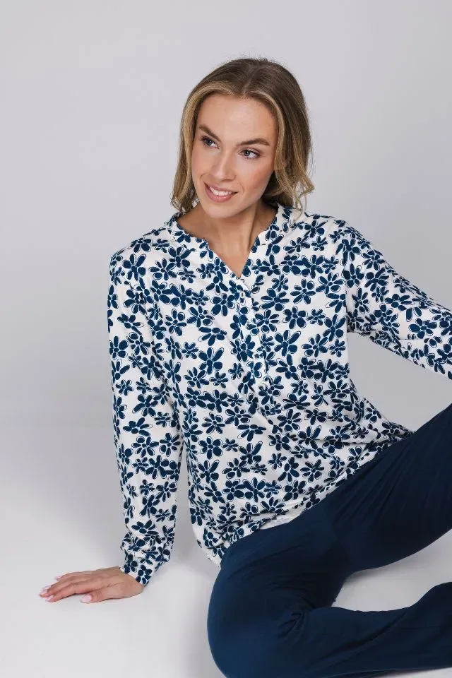 Pastunette Dames Pyjama: Blauw, tot maat 54 ( PAS.203 )