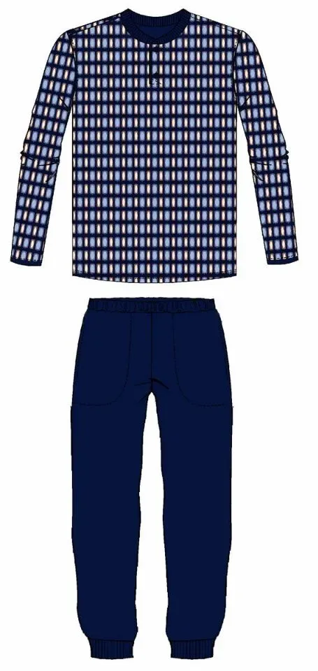 Ringella Heren Pyjama: Blauw, 100% Katoen ( RIN.628 )