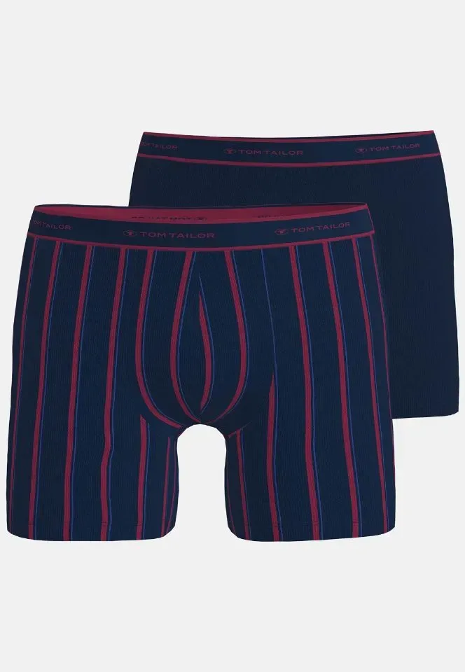 Tom Tailor Boxer Short: Long Pants, Duopack ( blauw ) ( CEC.72 )