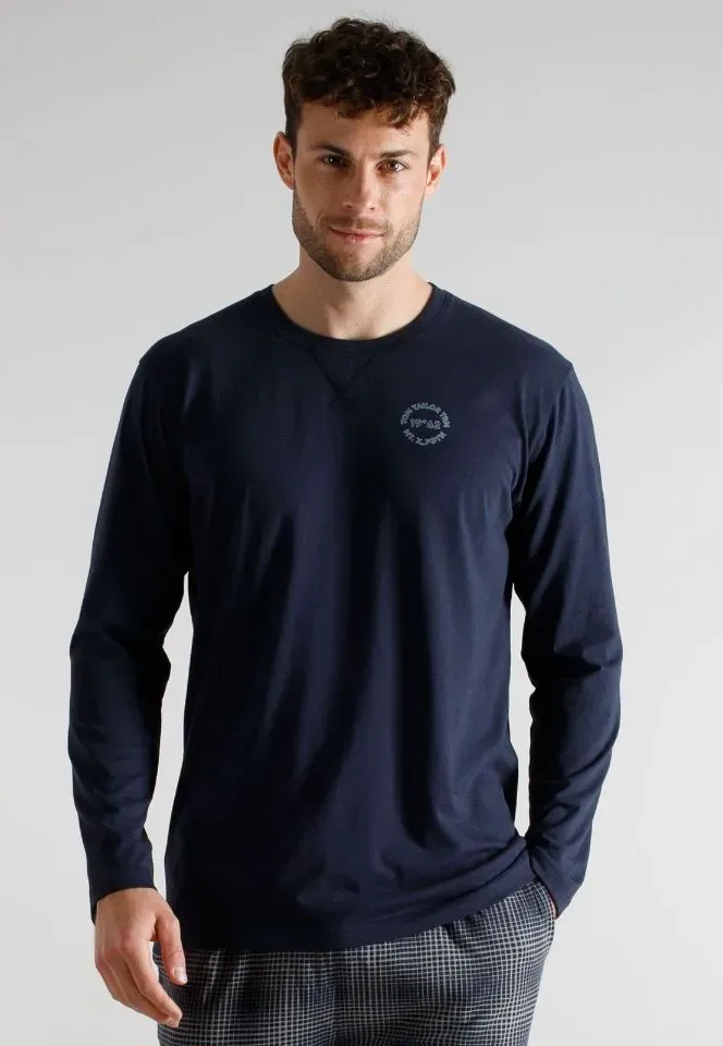 Tom Tailor Pyjama Heren: Blauw / carree broek ( CEC.75 )