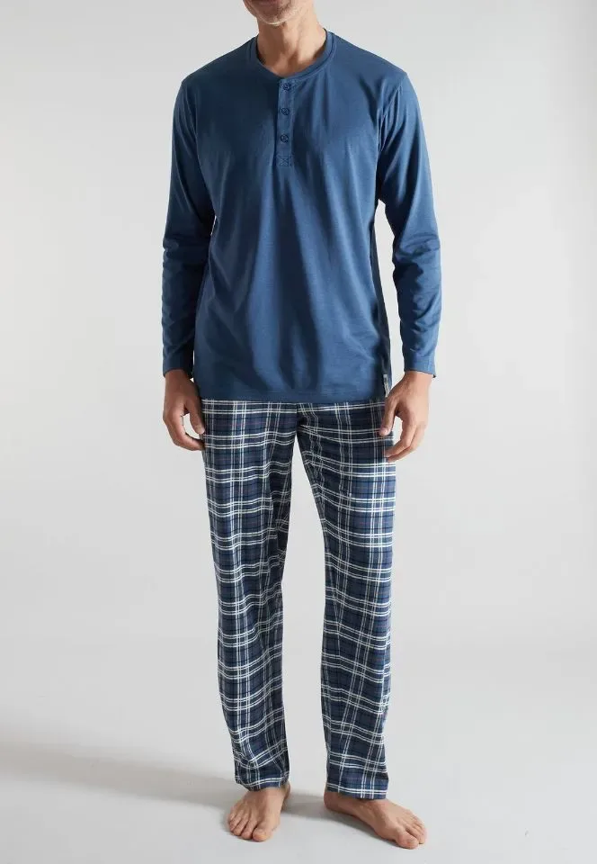 Ceceba Heren Pyjama: Blauw, karree broek ( cec.75 )