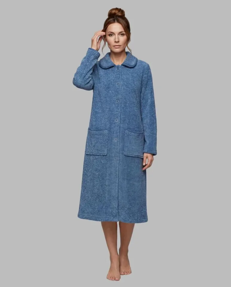 Egatex kamerjas Dames: Blauw, met knopen ( EGA.538 )