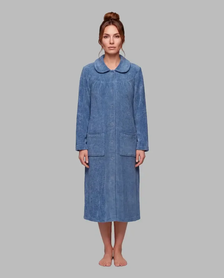 Egatex kamerjas Dames: Blauw, met knopen ( EGA.539 )