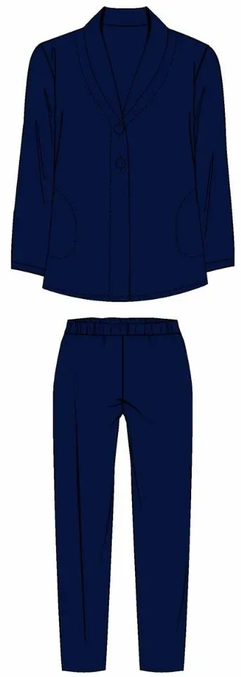 Ringella Dames Homewear: Blauw, Velours ( RIN.634 )
