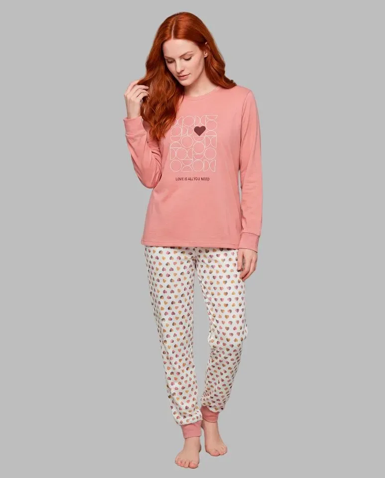 Egatex ( Senoretta ) Pyjama Dames: Peach, gemoloneerd ( EGA.542 )