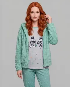 Egatex ( Senoretta ) kamerjas + Pyjama Dames: Groen kleur, warm, Mickey mousse ( EGA.544 )