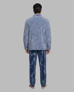 Egatex ( Soy ) Kamerjas Heren: Blauw, Fleece warm, kort model, met rits ( EGA.547 )