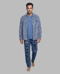 Egatex ( Soy ) Kamerjas Heren: Blauw, Fleece warm, kort model, met rits ( EGA.547 )