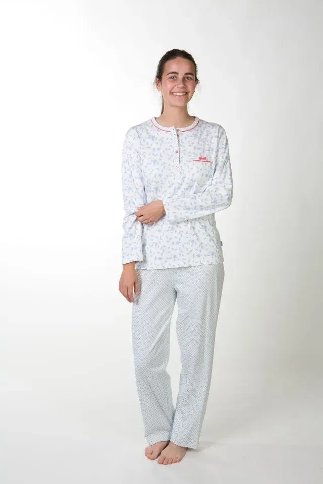 Perlina Dames Pyjama: Gabriella A, Ecru, Brushed ( LINA.143 )