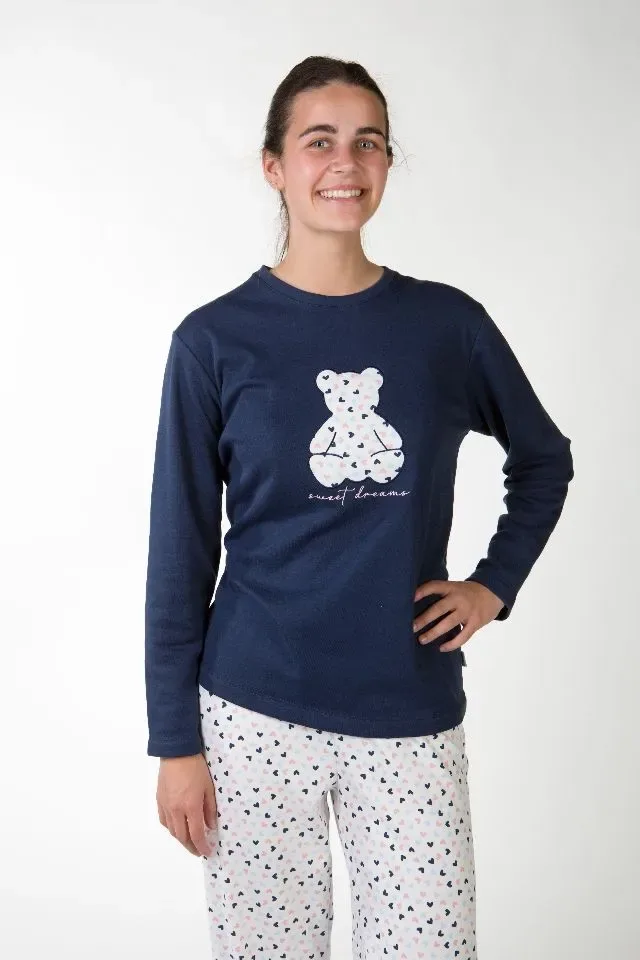 Perlina Pyjama Dames: Teddy A, Interlock Brushed ( LINA.154 )