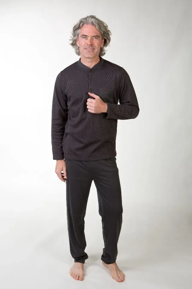 Perlina Heren Pyjama: Stephen, Interlock Brushed, Bordeaux ( LINA.159 )