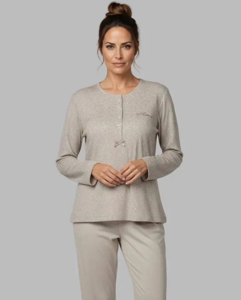 Egatex Pyjama Dames: Interlock, Beige ( EGA.555 )