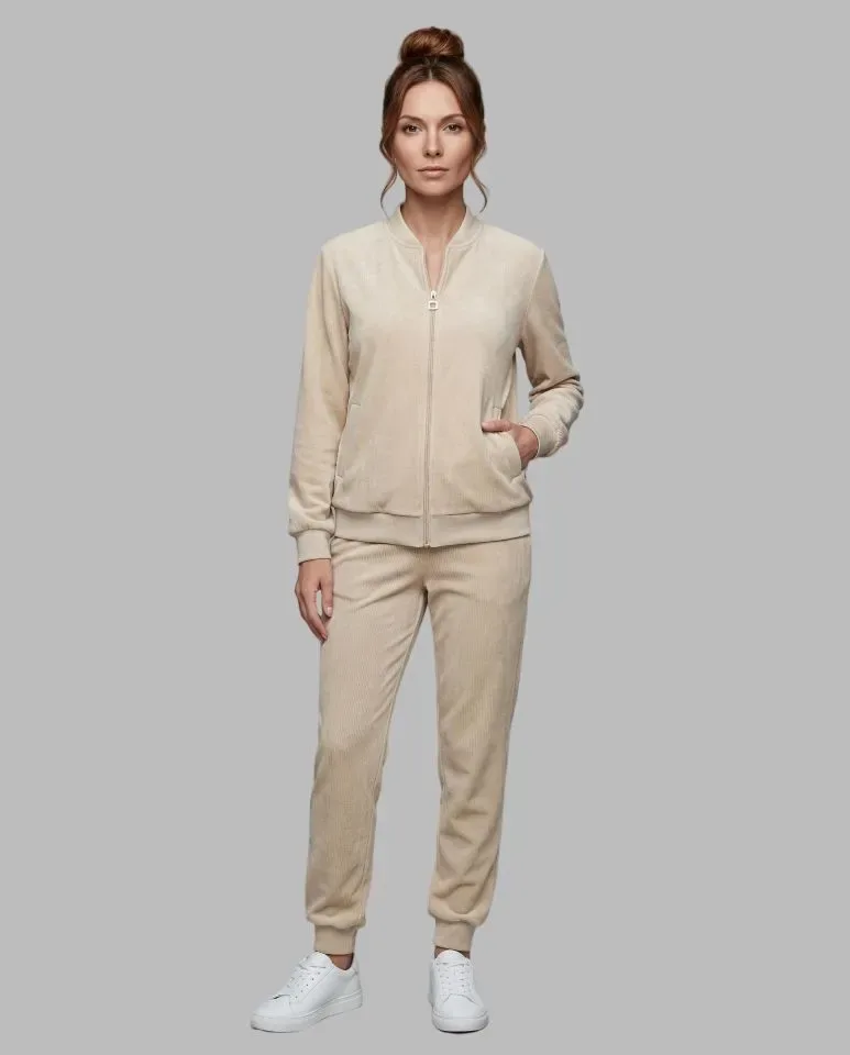 Egatex Homewear Dames: Beige, met rits, Warm ( EGA.556 )