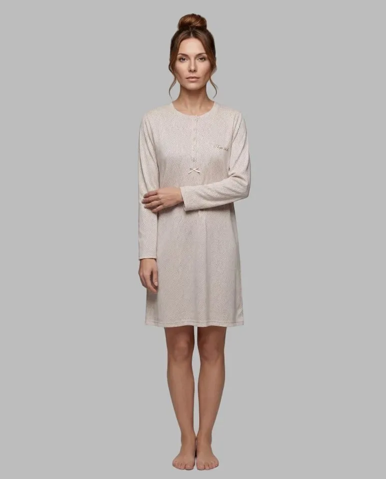 Egatex Nachthemd Dames: Beige, 95cm, interlock ( EGA.557 )
