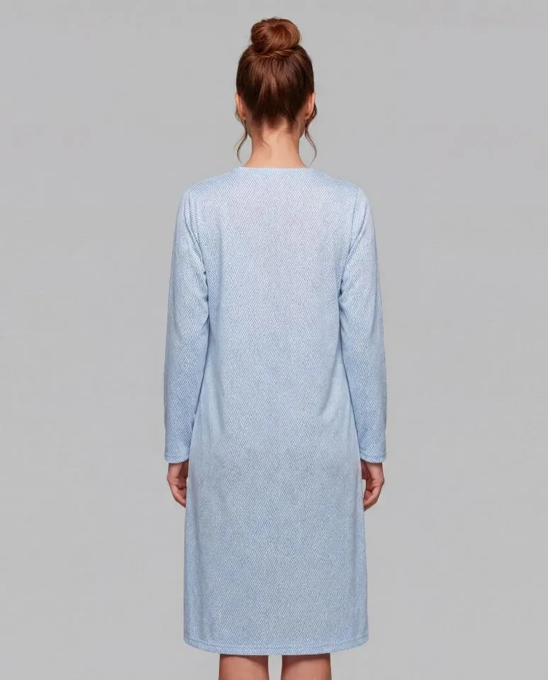 Egatex Nachthemd Dames: Blauw, 110cm, interlock ( EGA.558 )