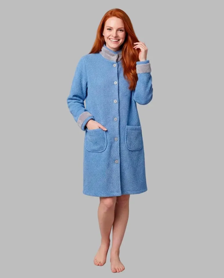Egatex Kamerjas Dames: Blauw, Warm, met knopen ( EGA.560 )