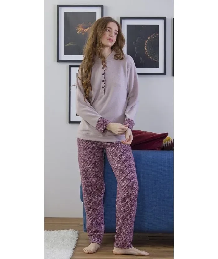 Gary Dames Pyjama: Donker Roze, Punto Milano ( GARY.135 )