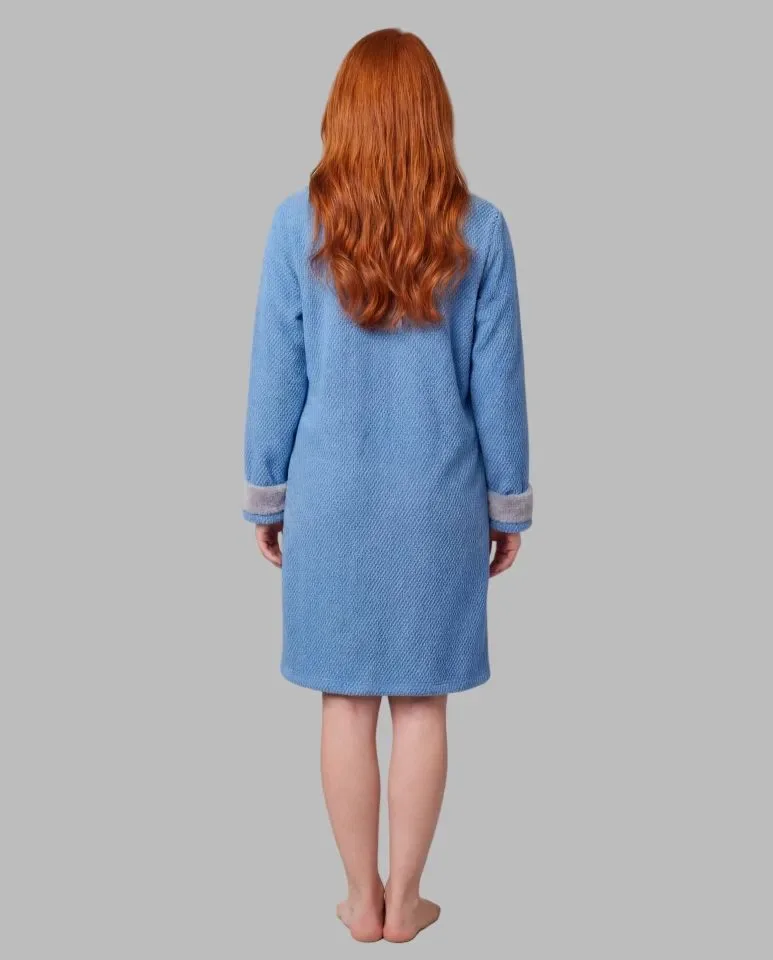 Egatex Kamerjas Dames: Blauw, Warm, met knopen ( EGA.560 )