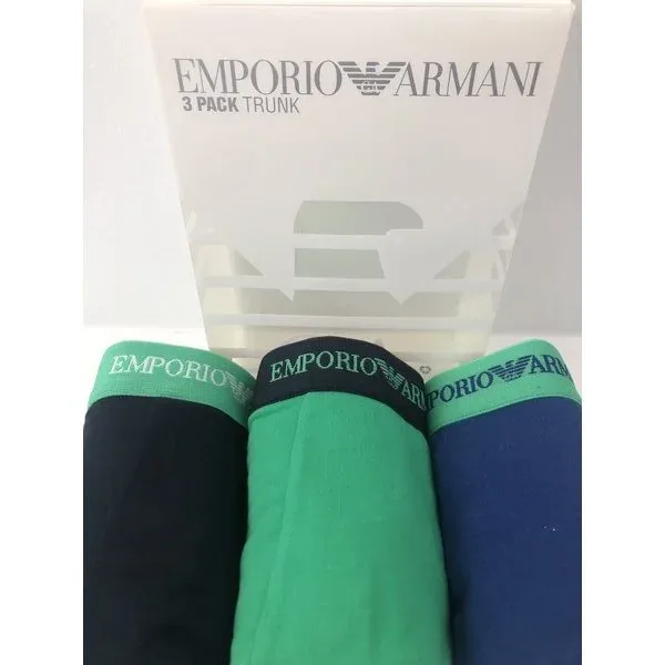 Herenboxer Emporio Armani 3 stuks donkerblauw/groen/topaz blauw