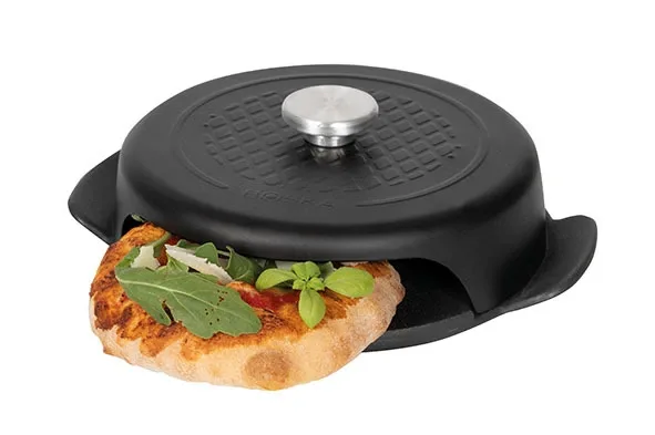 Art oms PIZZA BAKER BBQ MINI ZWART 23X19X6CM ROND GIETIJZER