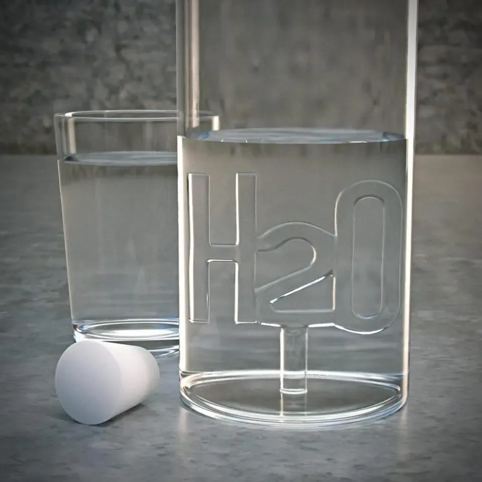 Waterfles H2O glas 1.2L Balvi