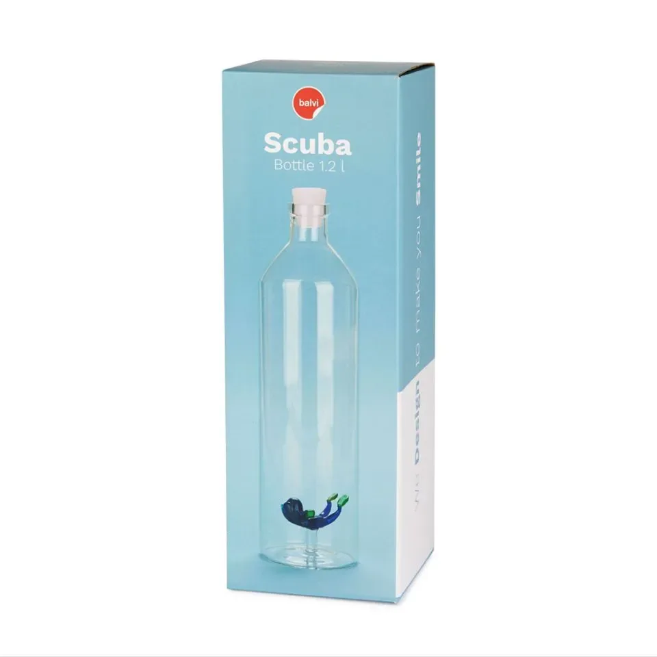 Balvi Waterfles Karaf Scuba 1.2L Glas