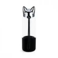Fles Kat 350 ml zwart borosilicaat Balvi