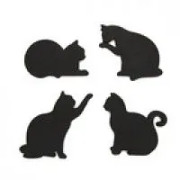 Glasonderzetters Kat x4 silicone Balvi